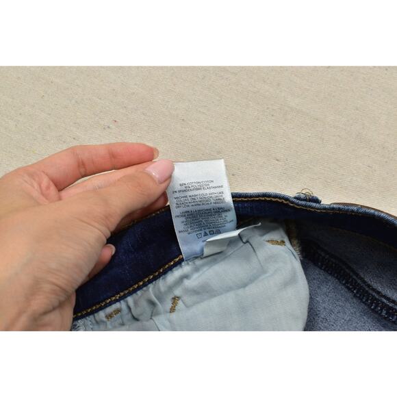 EXPRESS Distressed Mid Rise Legging Skinny Jeans Women's Juniors Size 2R Blue - Picture 7 of 8